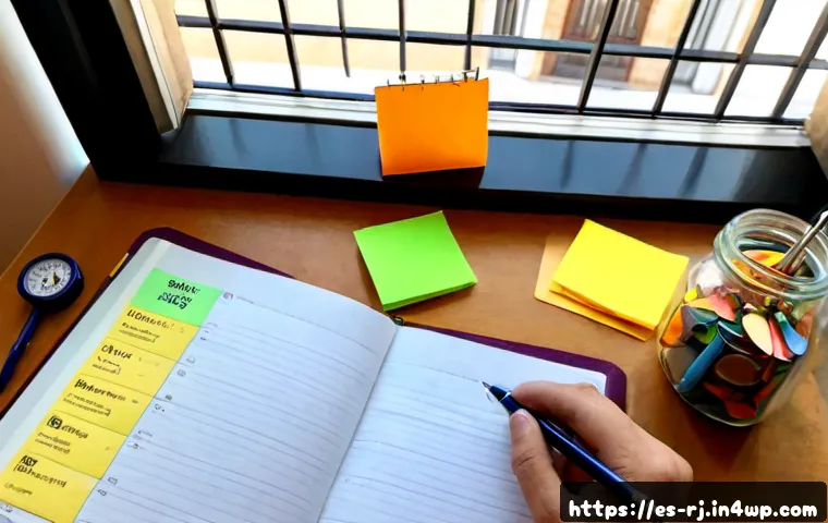 개인 미션을 설계하는 이유 - Photorealistic overhead view of a Spanish-speaking professional designing a personal mission at a ti...